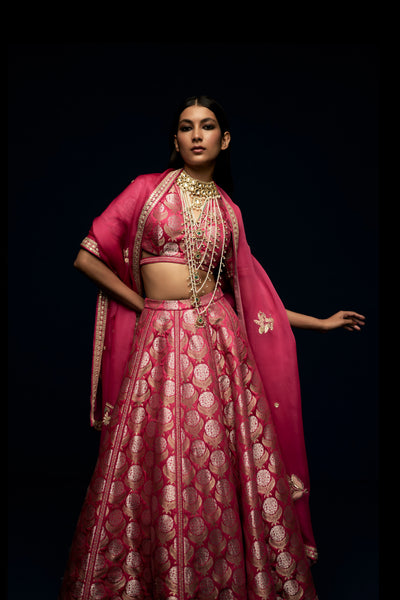 MILLE FLEUR RUBY LEHENGA SET