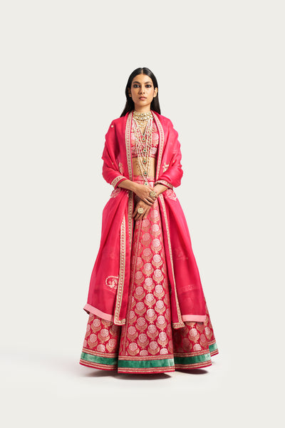 MILLE FLEUR RUBY LEHENGA SET