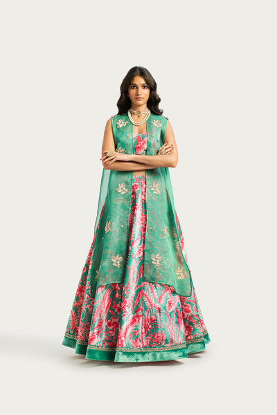 SOCOTRA JADE ROSE LEHENGA SET