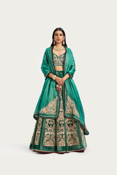 JARDIN MAJORELLE JADE LEHENGA SET