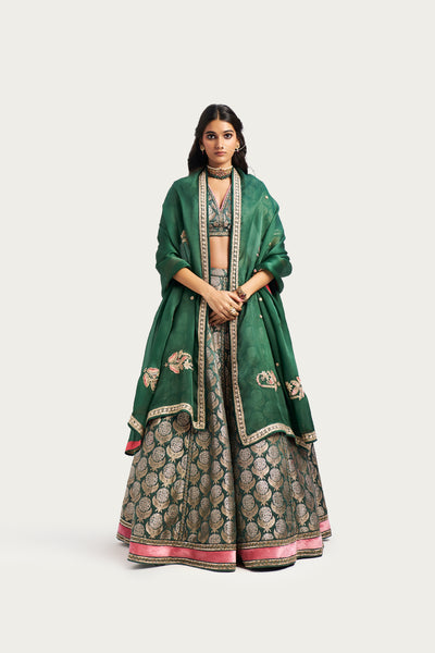 MILLE FLEUR JADE LEHENGA SET