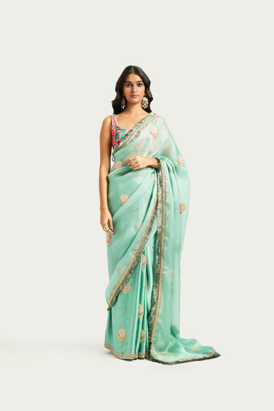 MILLE FLEUR JADE SAREE