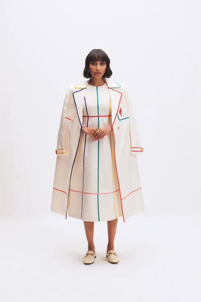 19202 MC STRIPE BOX PLEAT TRENCH