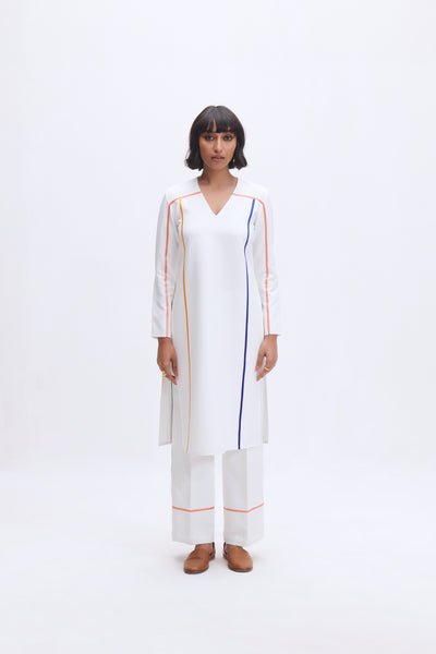 MC STRIPE NATURAL KURTA PANT