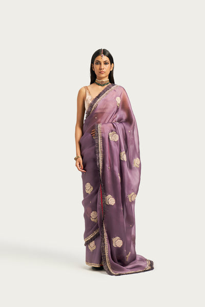 MILLE FLEUR CHARCOAL SAREE