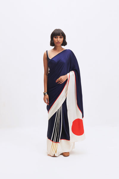 MC STRIPE SAPPHIRE BLOCK SAREE