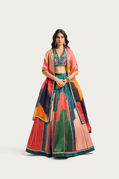 AMARAH OLIVE LEHENGA SET