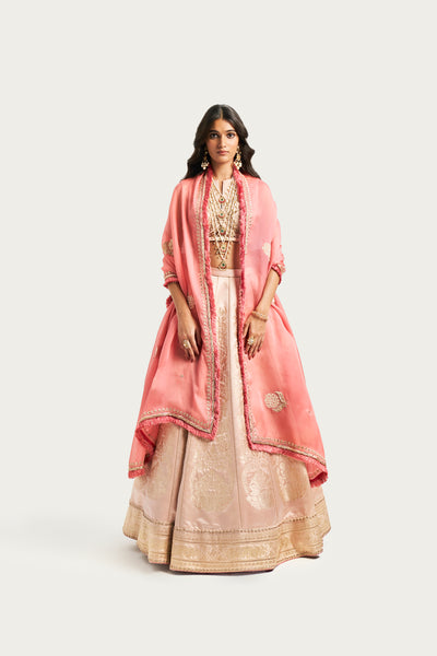 ZOONI PALE EARTH LEHENGA SET