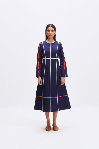 22703 MC STRIPE SAPPHIRE DRESS