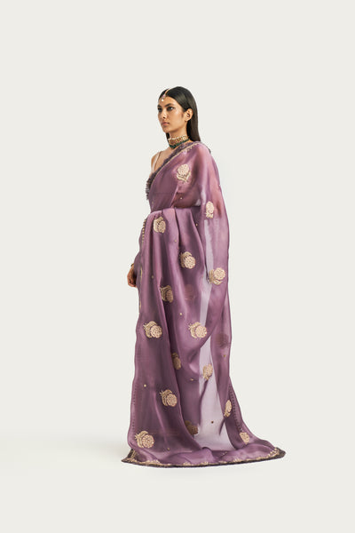 MILLE FLEUR CHARCOAL SAREE