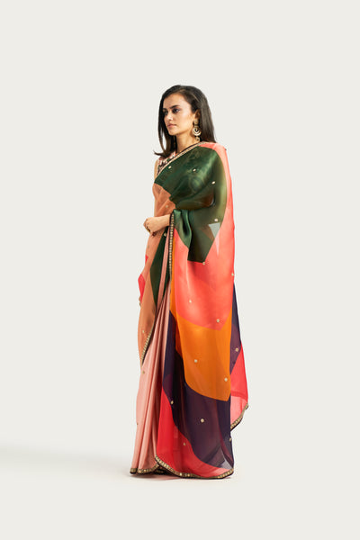 AMARAH CHEVRON MULTICOLOR SAREE