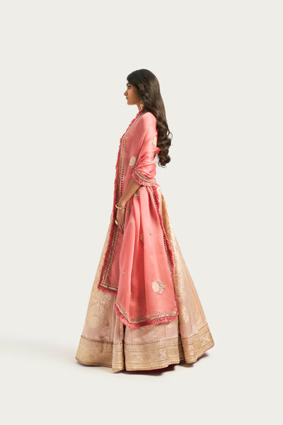 ZOONI PALE EARTH LEHENGA SET