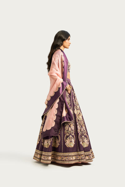 RUMY LILAC CHARCOAL LEHENGA SET