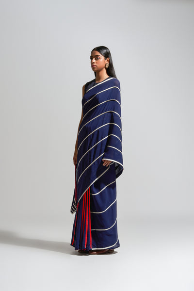 MC STRIPE SAPPHIRE TAPPERED PALLU SAREE