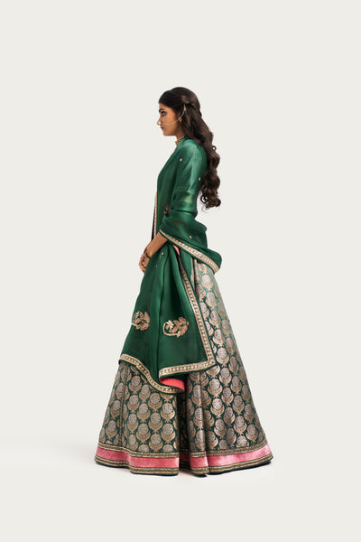 MILLE FLEUR JADE LEHENGA SET