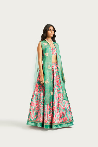 SOCOTRA JADE ROSE LEHENGA SET