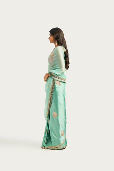 MILLE FLEUR JADE SAREE