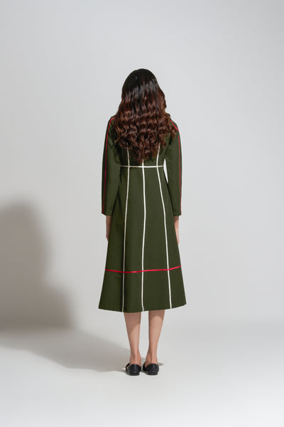 22703 MC STRIPE OLIVE DRESS