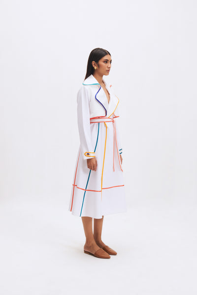 23701 MC STRIPE TRENCH DRESS NATURAL