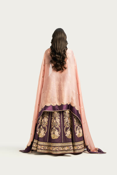 RUMY LILAC CHARCOAL LEHENGA SET