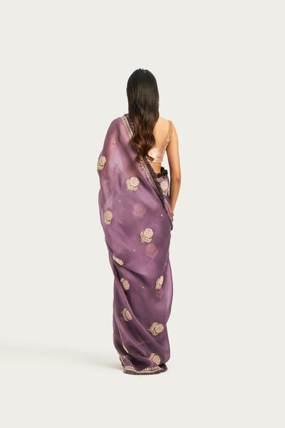 MILLE FLEUR CHARCOAL SAREE