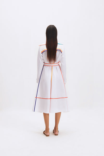 23701 MC STRIPE TRENCH DRESS NATURAL