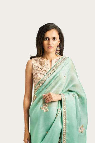 SHALIMAR BUTI JADE SAREE