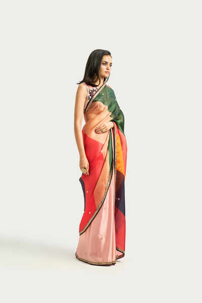 AMARAH CHEVRON MULTICOLOR SAREE