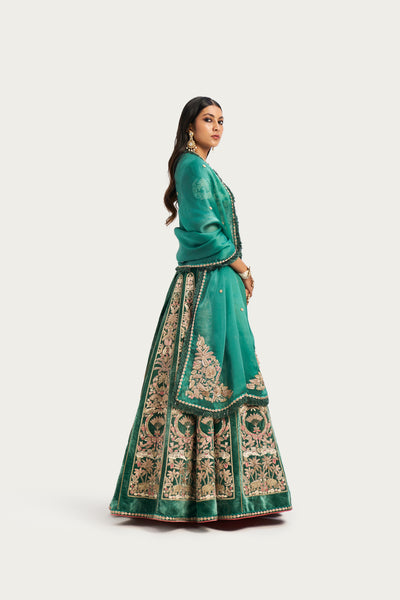 JARDIN MAJORELLE JADE LEHENGA SET