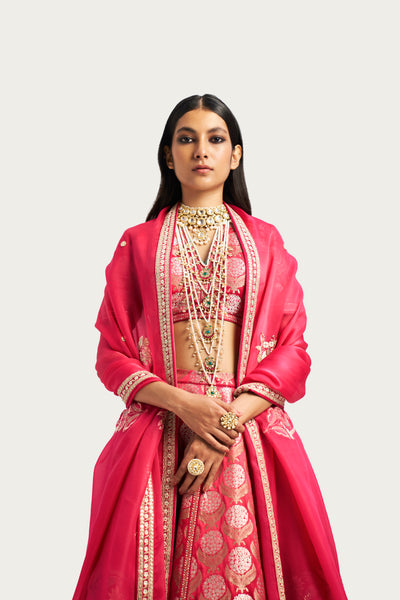 MILLE FLEUR RUBY LEHENGA SET