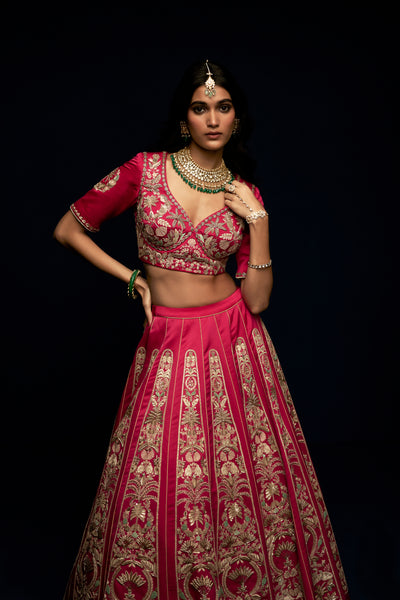 JARDIN MAJORELLE RUBY LEHENGA SET