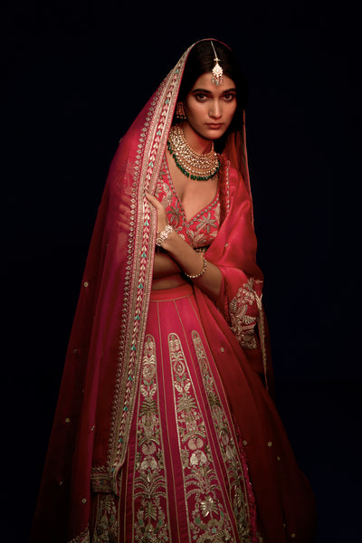 JARDIN MAJORELLE RUBY LEHENGA SET