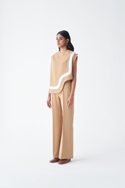 S007 TAUPE CAPE AND JUMPSUIT