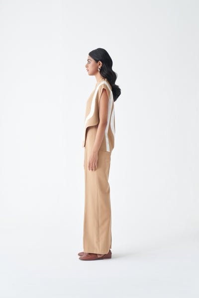 S007 TAUPE CAPE AND JUMPSUIT