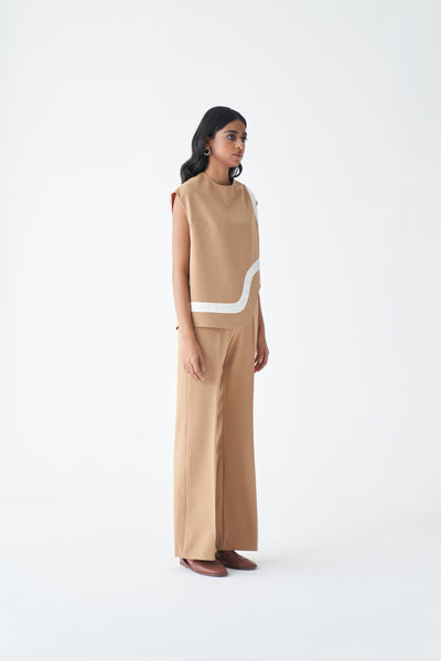 S007 TAUPE CAPE AND JUMPSUIT