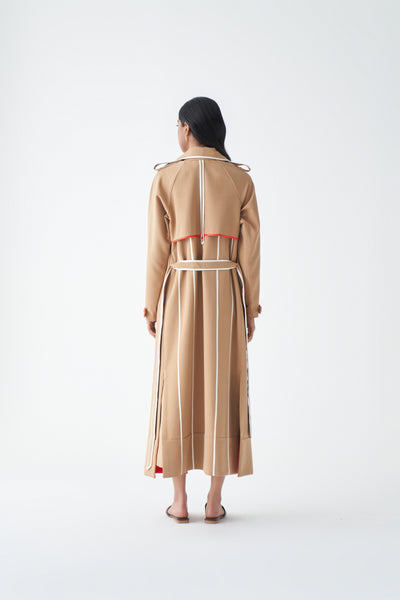 24201L TAUPE TRENCH, SLIP DRESS