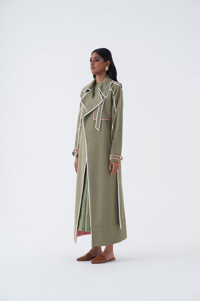 24201L SAGE TRENCH, SLIP DRESS