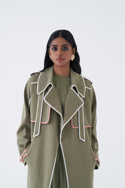 24201L SAGE TRENCH, SLIP DRESS