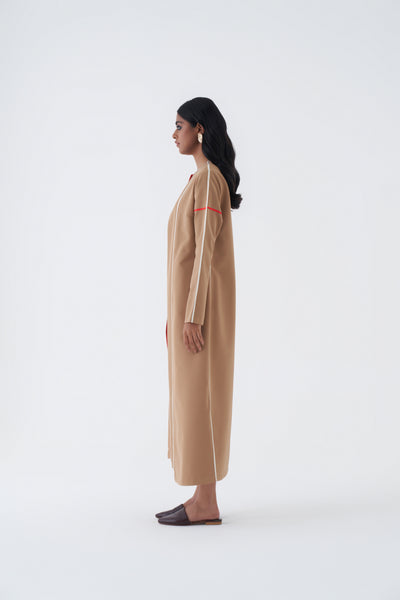 24202 TAUPE JACKET, SLIP DRESS