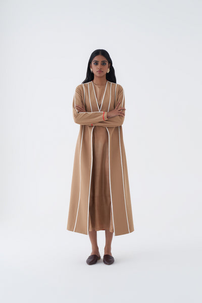 24203 TAUPE JACKET, SLIP DRESS