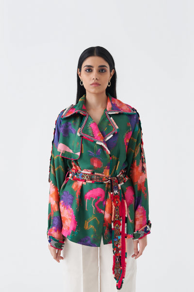 23202 OAXACA VERDE SHORT TRENCH